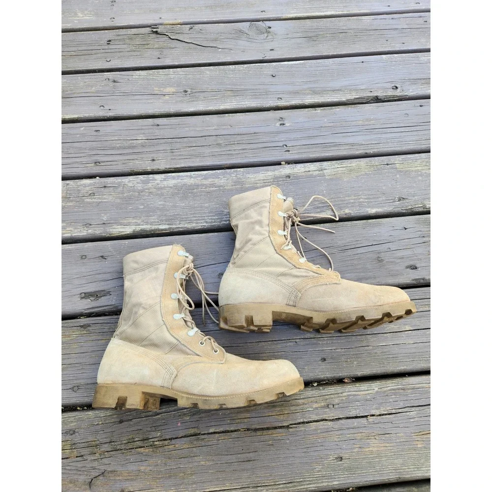 Ro-Search Military Combat Boots Tan Suede‎ Canvas Tactical US Army 10.5W